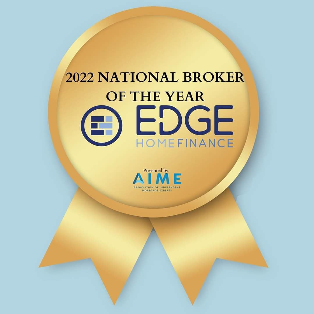 Edge Home Finance 2022 National Broker of the Year award